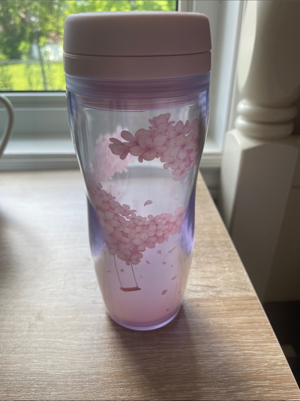 NEW Starbucks Light Pink Water Bottle Cherry Blossoms 12 fl oz